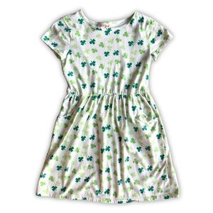 Cat & Jack Clover Print Dress - Girls St Patrick’s Dress - Green Shamrock Dress